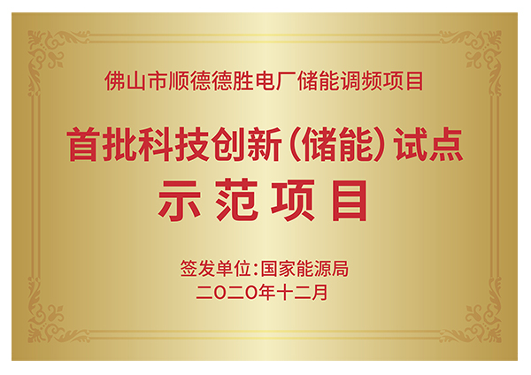 國家能源局首批科技創(chuàng)新（儲(chǔ)能）試點(diǎn)示范單位
